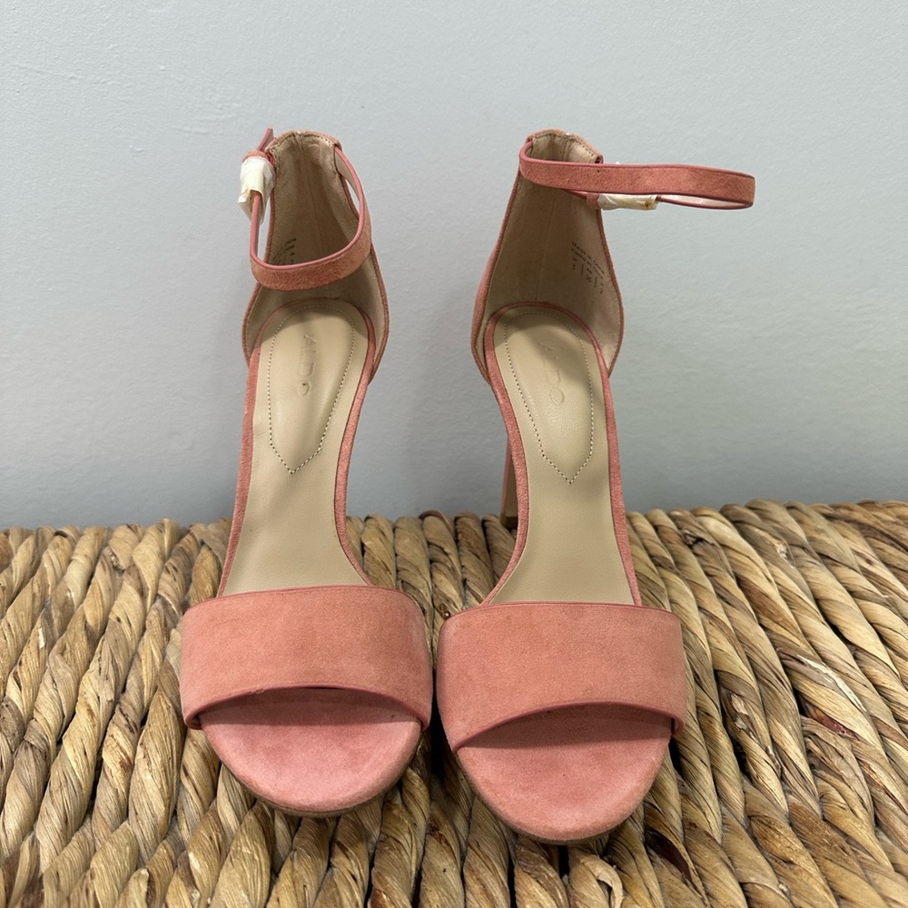 Aldo Blush Pink Ankle Strap Heels